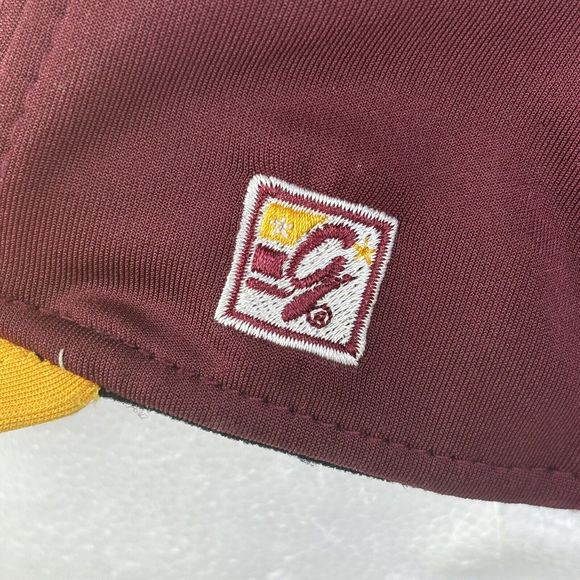 Vintage Midwestern State Mustangs Hat Cap Red Yellow Collegiate‎ THE GAME Small - Picture 5 of 16